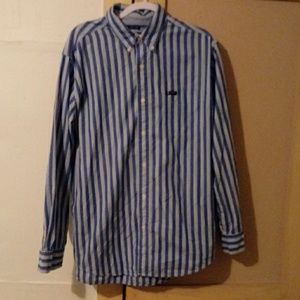 Chaps Easy Care Button Down Shirt Long Sleeved Striped